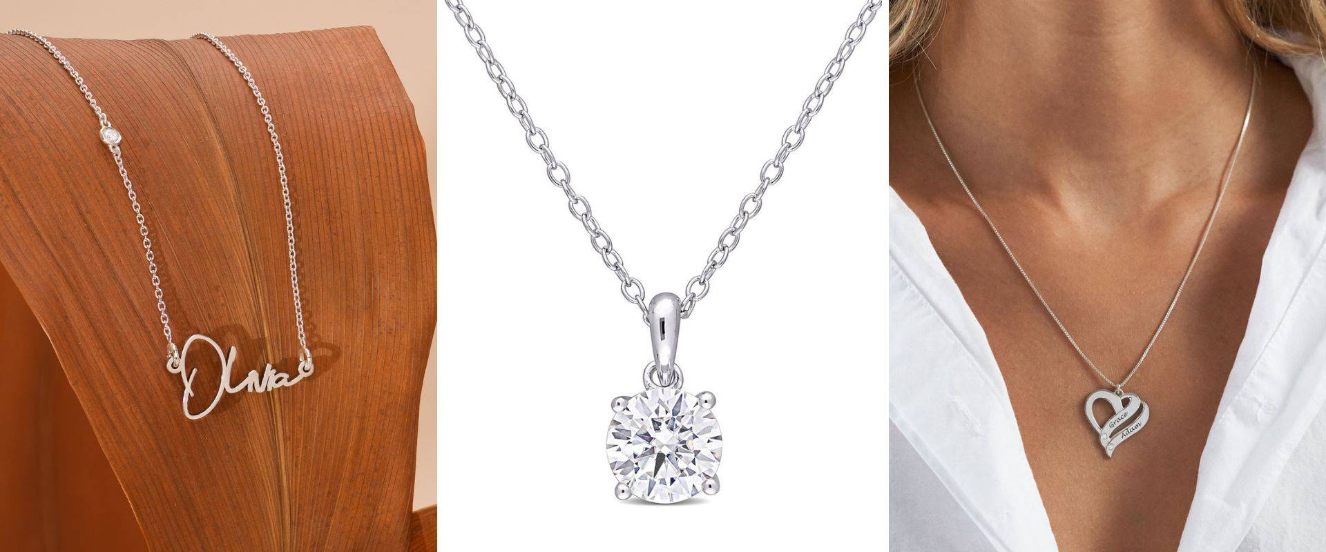 1 C.T T.G.W. Moissanite Solitaire Pendant in Sterling Silver 1 C.T T.G.W. Moissanite Solitaire Pendant in Sterling Silver