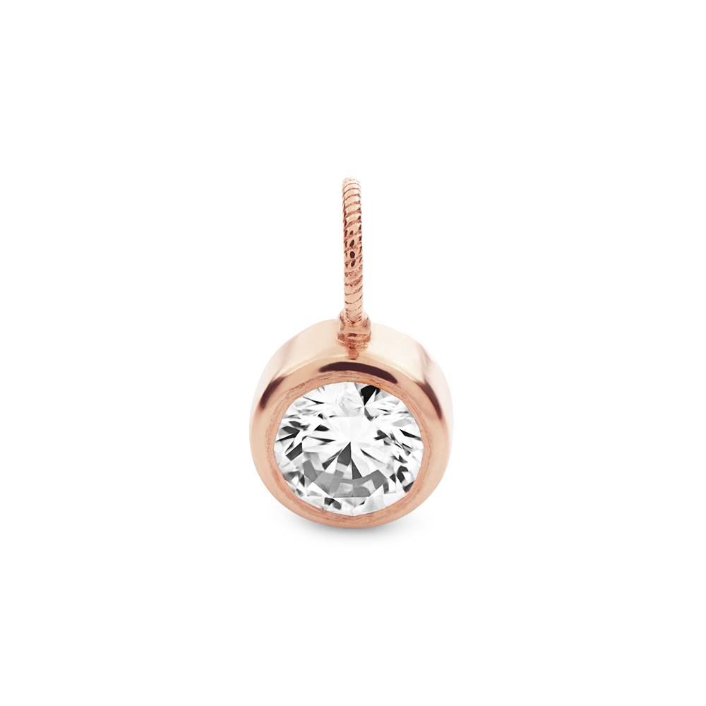 Dije de 0.1ct Diamante en Chapa de Oro Rosa-1 Dije de 0.1ct Diamante en Chapa de Oro Rosa-1 foto de producto