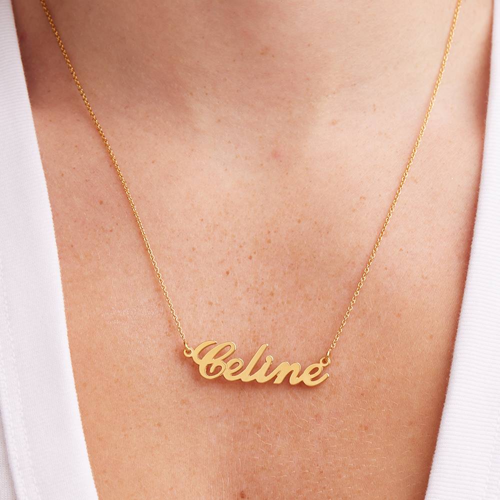 Collar con Nombre Cocktail Clásico en Oro Sólido 14K-5 foto de producto