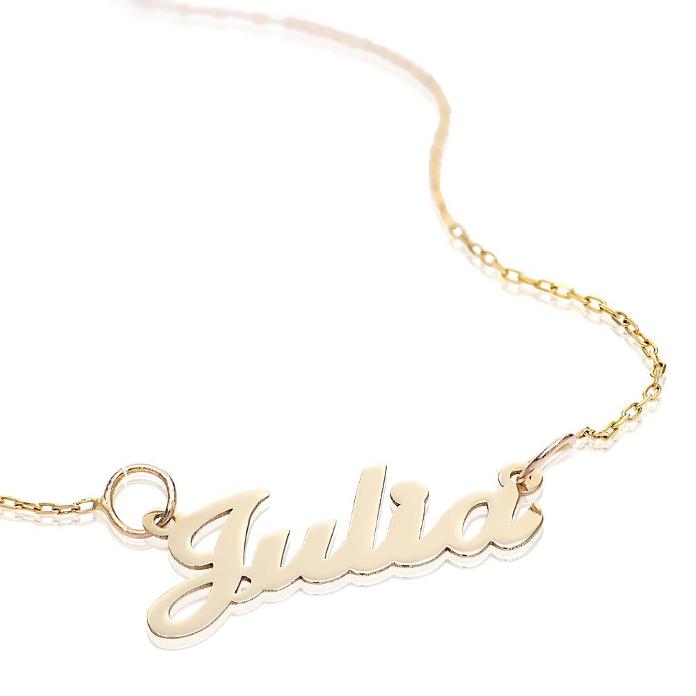 Collar con Nombre Cocktail Clásico en Oro Sólido 14K-4 foto de producto