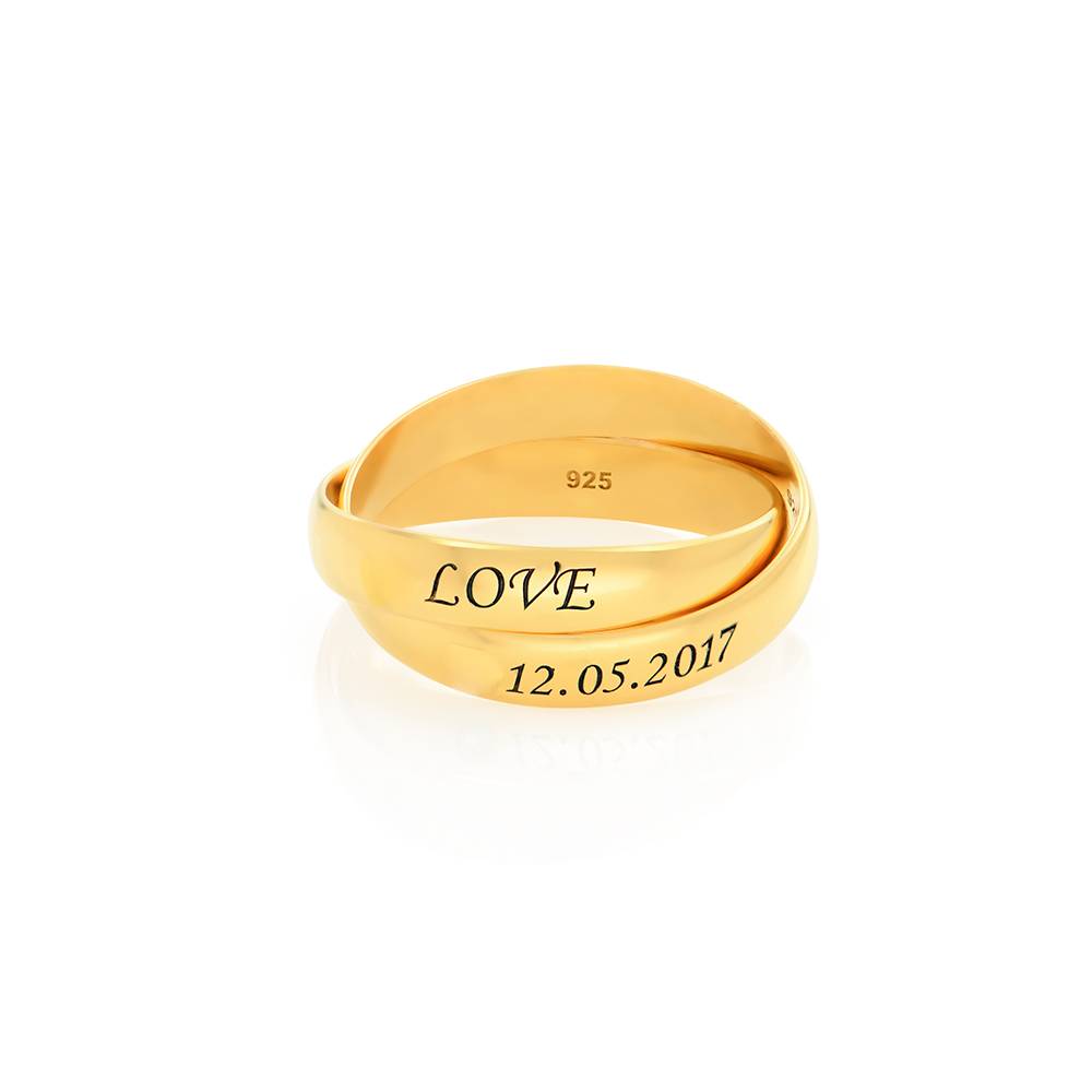 Anillo Ruso Charlize con 2 Anillos en Vermeil de Oro-1 foto de producto