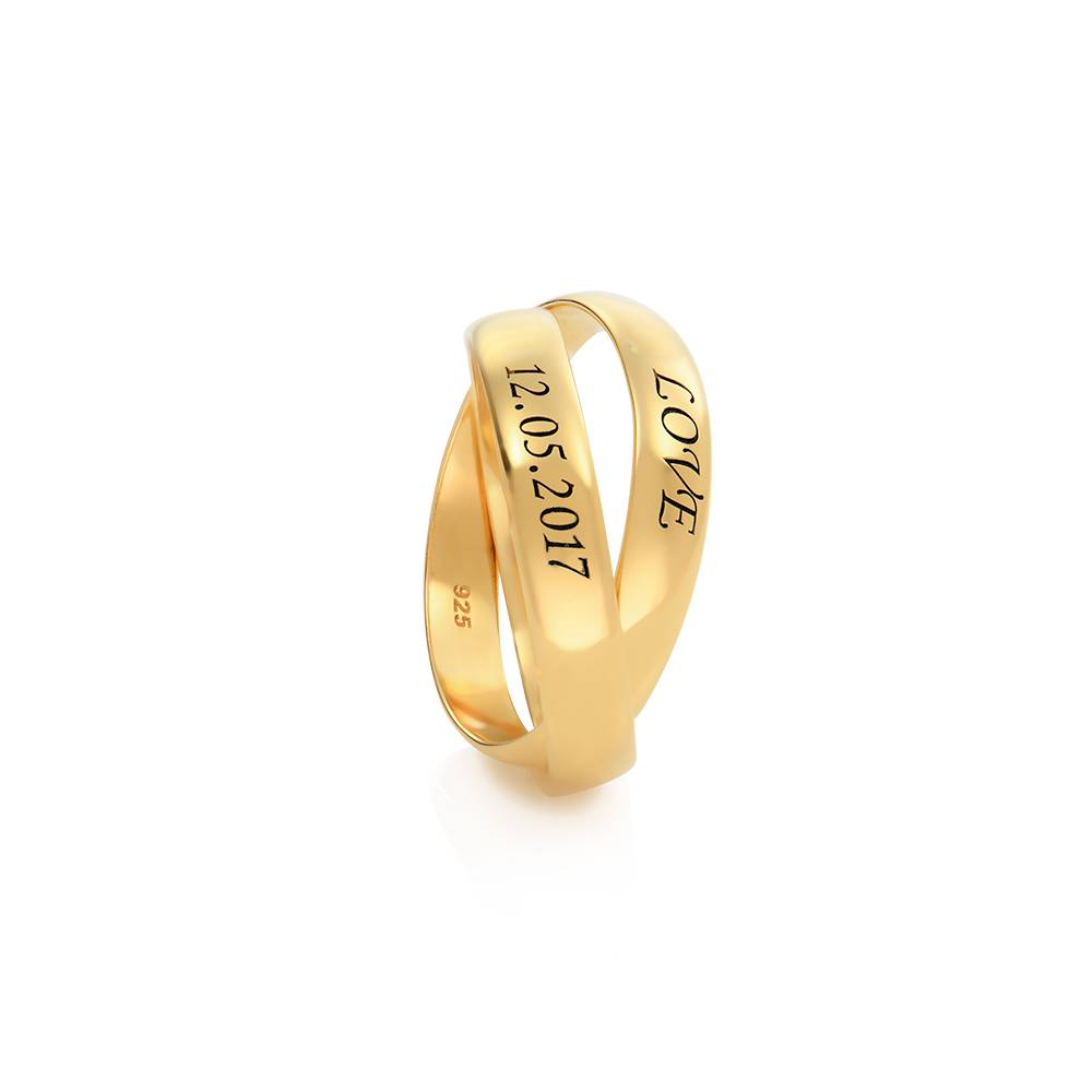 Anillo Ruso Charlize con 2 Anillos en Vermeil de Oro-2 foto de producto
