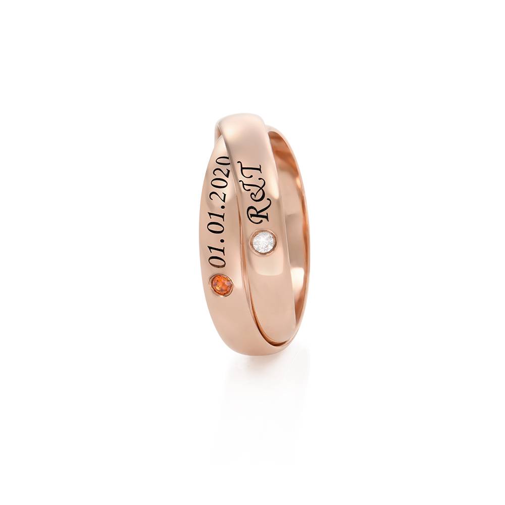 Anillo Ruso Charlize con 2 Anillos con Piedras de Nacimiento en Chapa de Oro Rosa-2 Anillo Ruso Charlize con 2 Anillos con Piedras de Nacimiento en Chapa de Oro Rosa-2 foto de producto