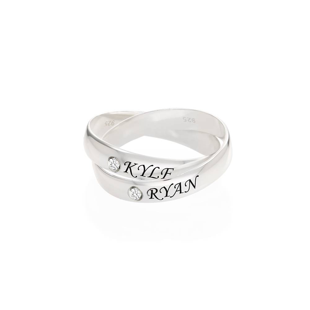 Anillo Ruso Charlize con 2 Anillos con Diamantes en Plata-1 foto de producto
