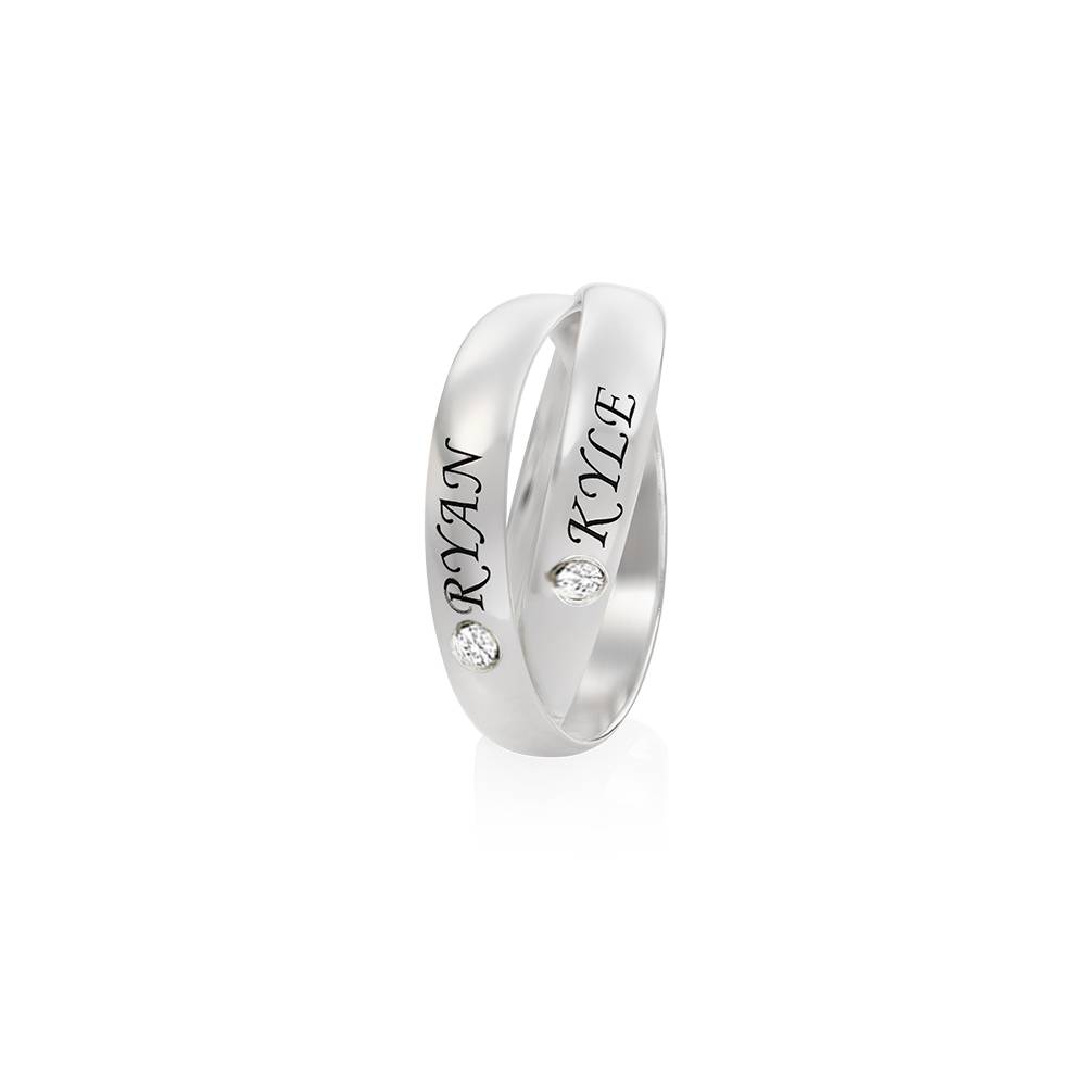 Anillo Ruso Charlize con 2 Anillos con Diamantes en Plata-2 foto de producto