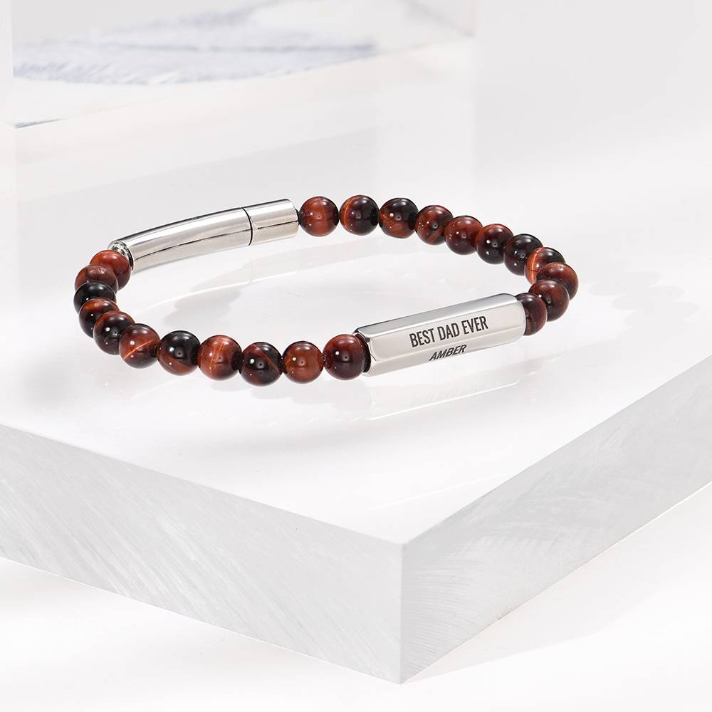 Pulsera Hexagonal 3D & Piedras Ojo de Tigre para Hombre-6 foto de producto