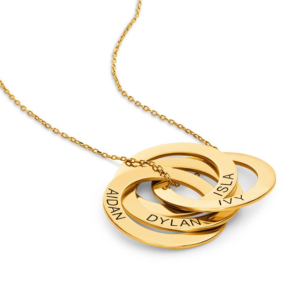 Collar de Anillo Ruso con 4 Anillos en Baño de Oro-4 Collar de Anillo Ruso con 4 Anillos en Baño de Oro-4 foto de producto