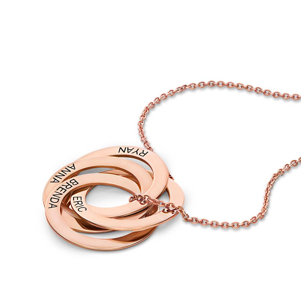 Collar de Anillo Ruso con 4 Anillos en Chapado de Oro Rosa-4 Collar de Anillo Ruso con 4 Anillos en Chapado de Oro Rosa-4 foto de producto