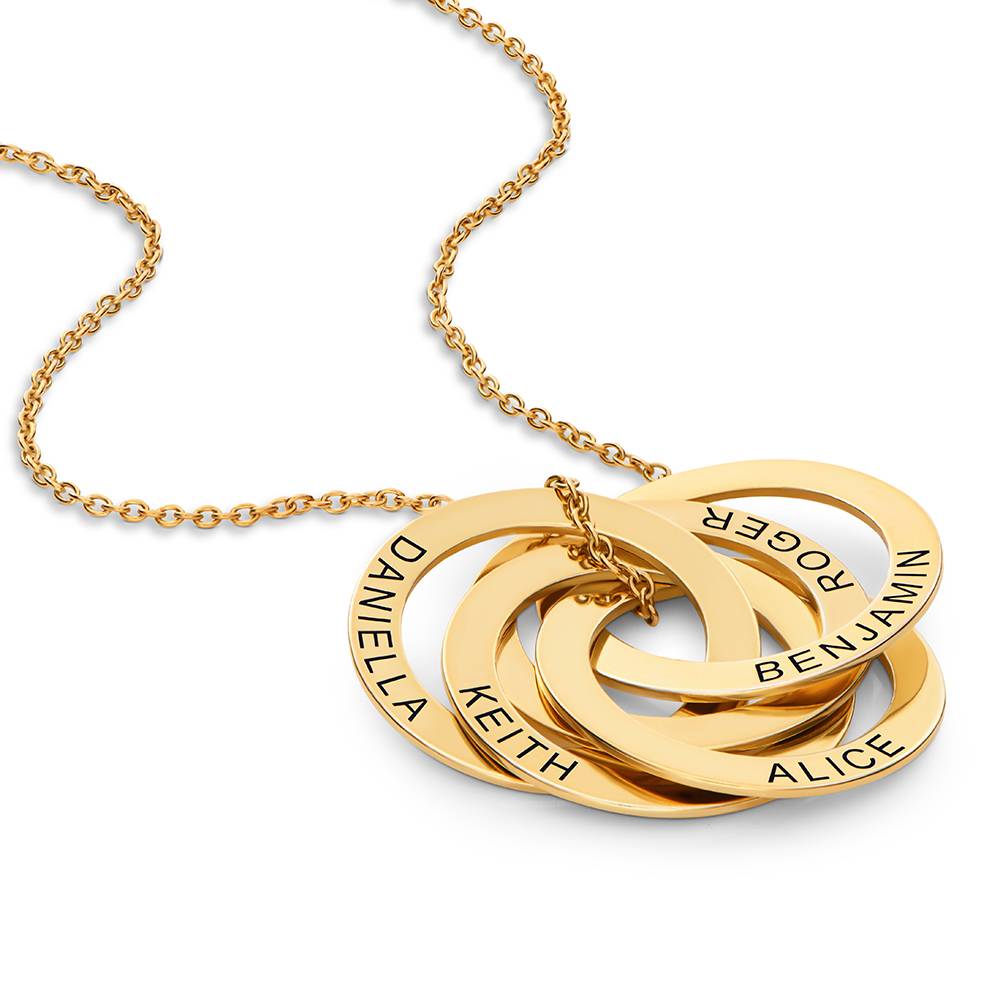 Collar de Anillo Ruso con 5 Anillos en Baño de Oro-4 foto de producto