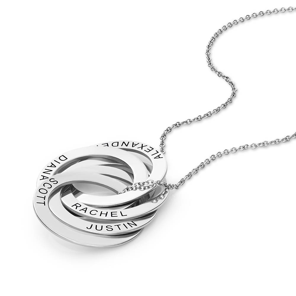 Collar de Anillo Ruso con 5 Anillos en Plata Esterlina-6 foto de producto