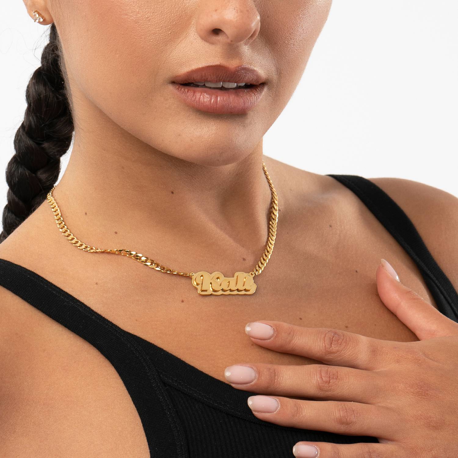 Collar con Nombre Alexis Efecto Doble Placa en Chapa de Oro-6 Collar con Nombre Alexis Efecto Doble Placa en Chapa de Oro-6 foto de producto