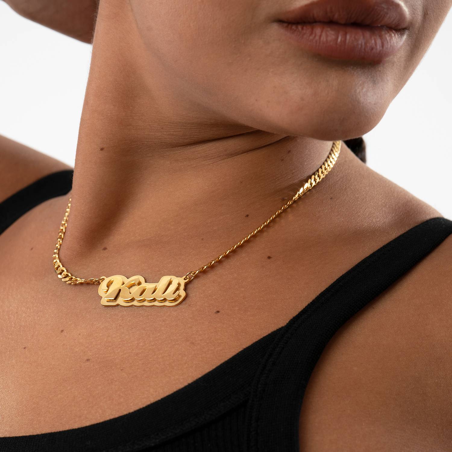 Collar con Nombre Alexis Efecto Doble Placa en Chapa de Oro-5 Collar con Nombre Alexis Efecto Doble Placa en Chapa de Oro-5 foto de producto