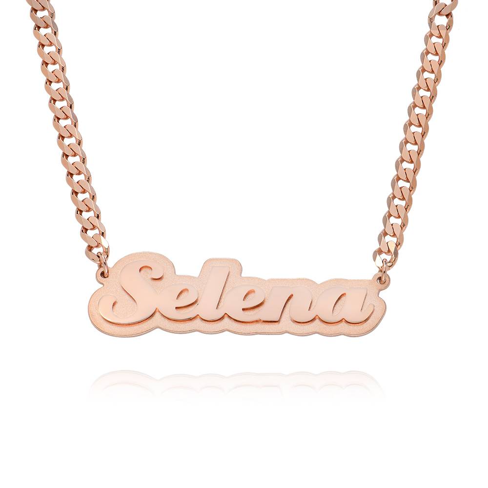 Collar con Nombre Alexis Efecto Doble Placa en Chapa de Oro Rosa-4 Collar con Nombre Alexis Efecto Doble Placa en Chapa de Oro Rosa-4 foto de producto