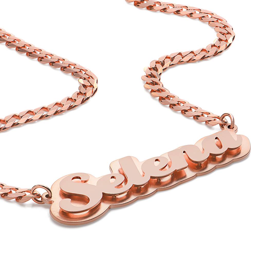 Collar con Nombre Alexis Efecto Doble Placa en Chapa de Oro Rosa-3 Collar con Nombre Alexis Efecto Doble Placa en Chapa de Oro Rosa-3 foto de producto