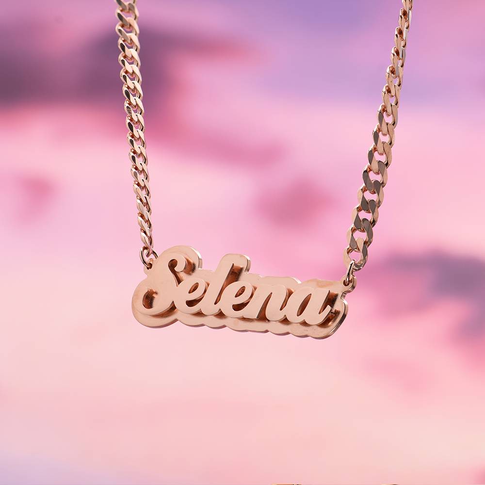 Collar con Nombre Alexis Efecto Doble Placa en Chapa de Oro Rosa-2 Collar con Nombre Alexis Efecto Doble Placa en Chapa de Oro Rosa-2 foto de producto