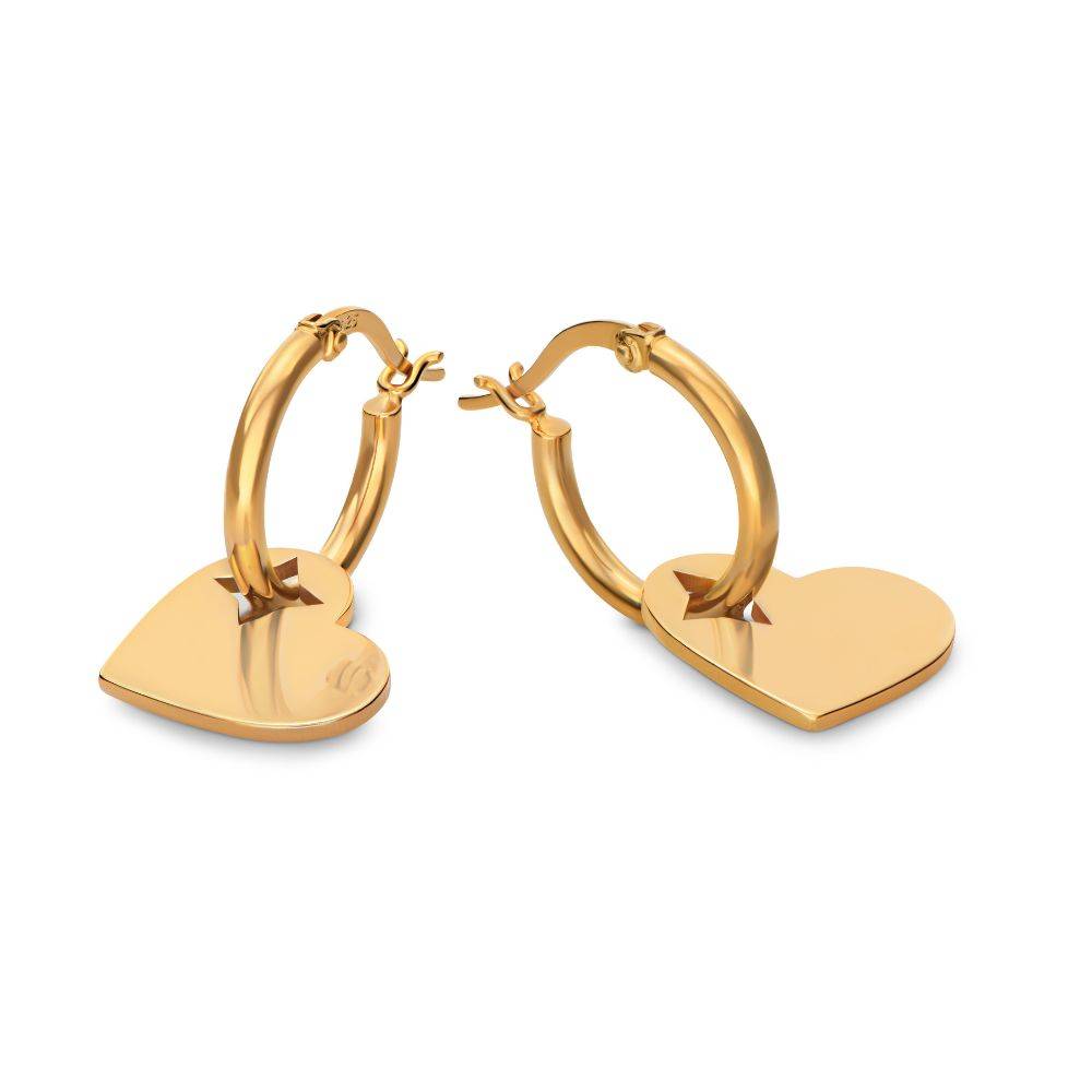 Pendientes de Aro Corazones Eternos en Oro Vermeil-1 foto de producto