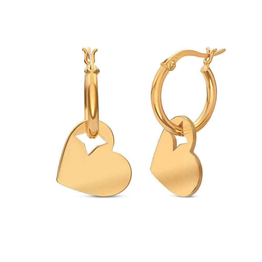 Pendientes de Aro Corazones Eternos en Oro Vermeil-4 foto de producto