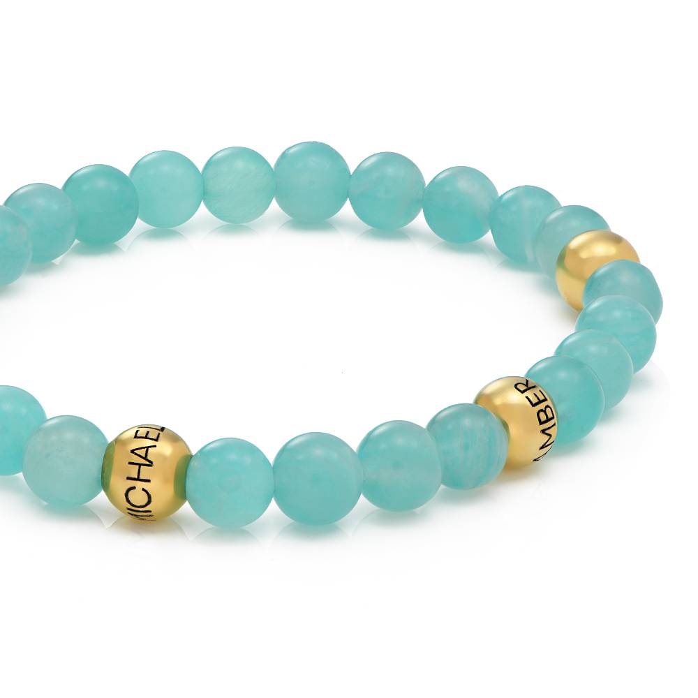 Pulsera Balance con Cuentas Semipreciosas de Amazonita en Baño de Oro-5 Pulsera Balance con Cuentas Semipreciosas de Amazonita en Baño de Oro-5 foto de producto