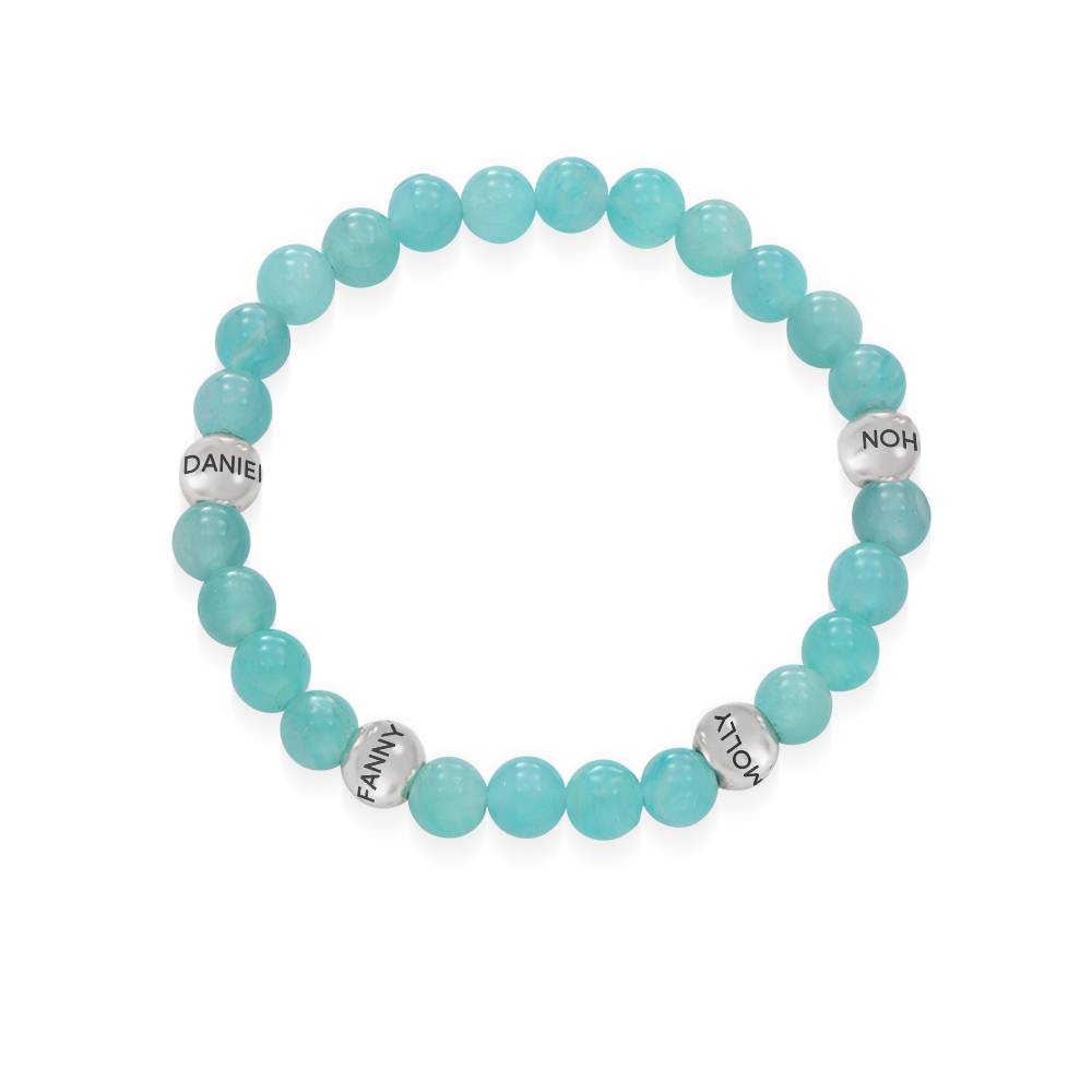 Pulsera Balance con Cuentas Semipreciosas de Amazonita en Plata Esterlina-5 foto de producto