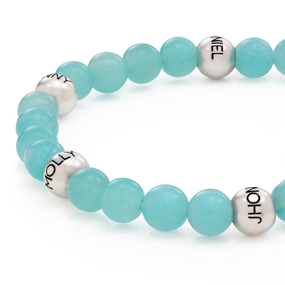 Pulsera Balance con Cuentas Semipreciosas de Amazonita en Plata Esterlina-1 foto de producto