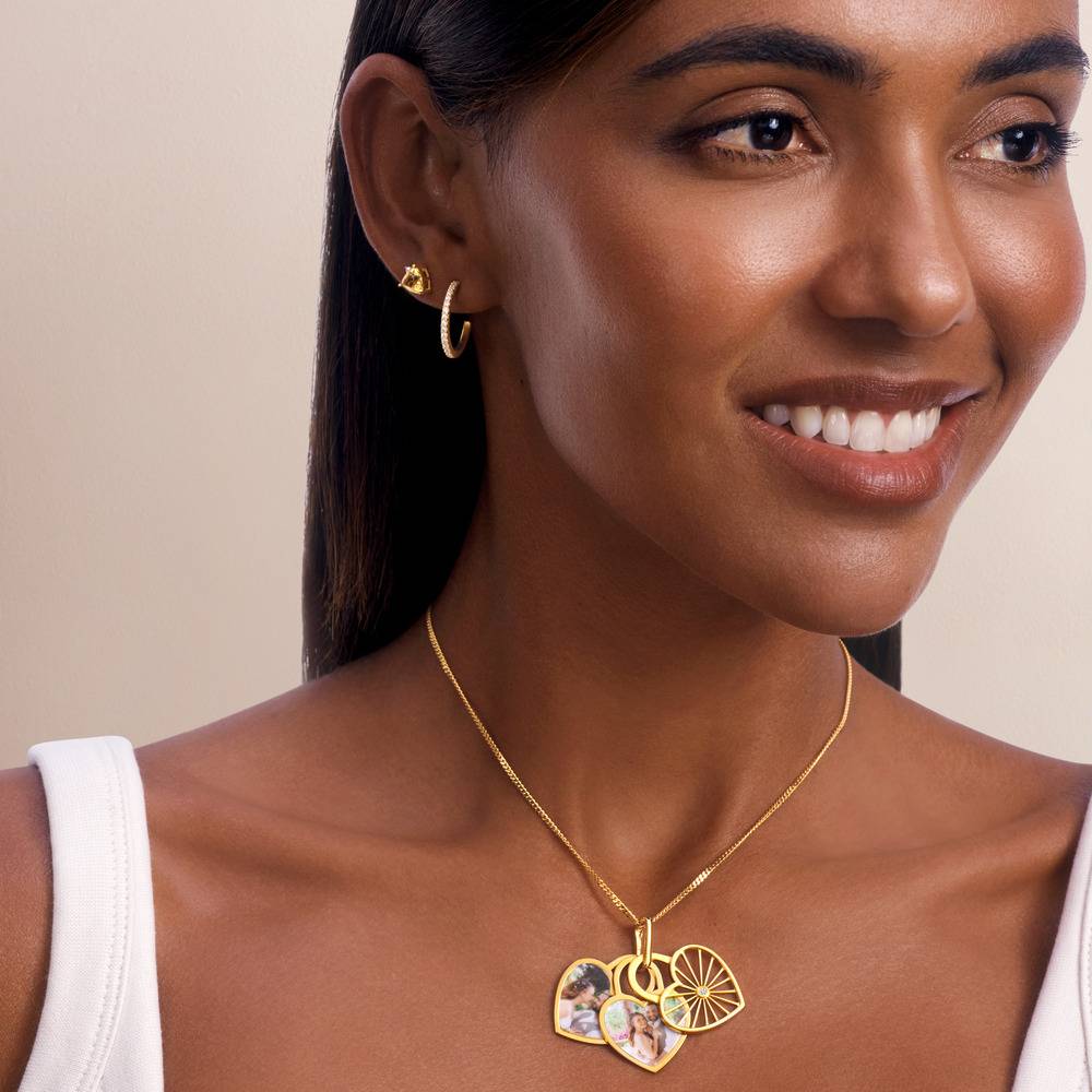 Collar de Colgante de Foto Amorette con Diamantes en Baño de Oro-6 foto de producto