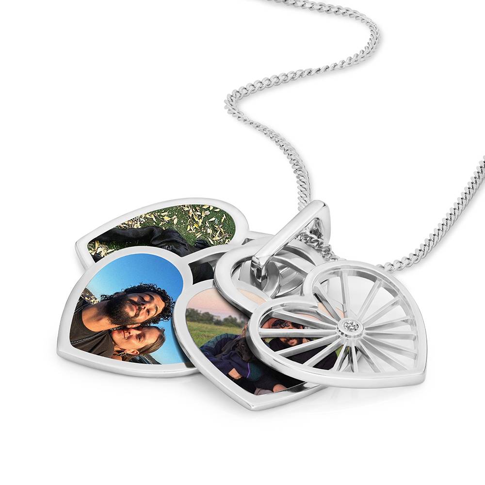 Collar de Colgante de Foto Amorette con Diamantes en Plata Esterlina-2 foto de producto