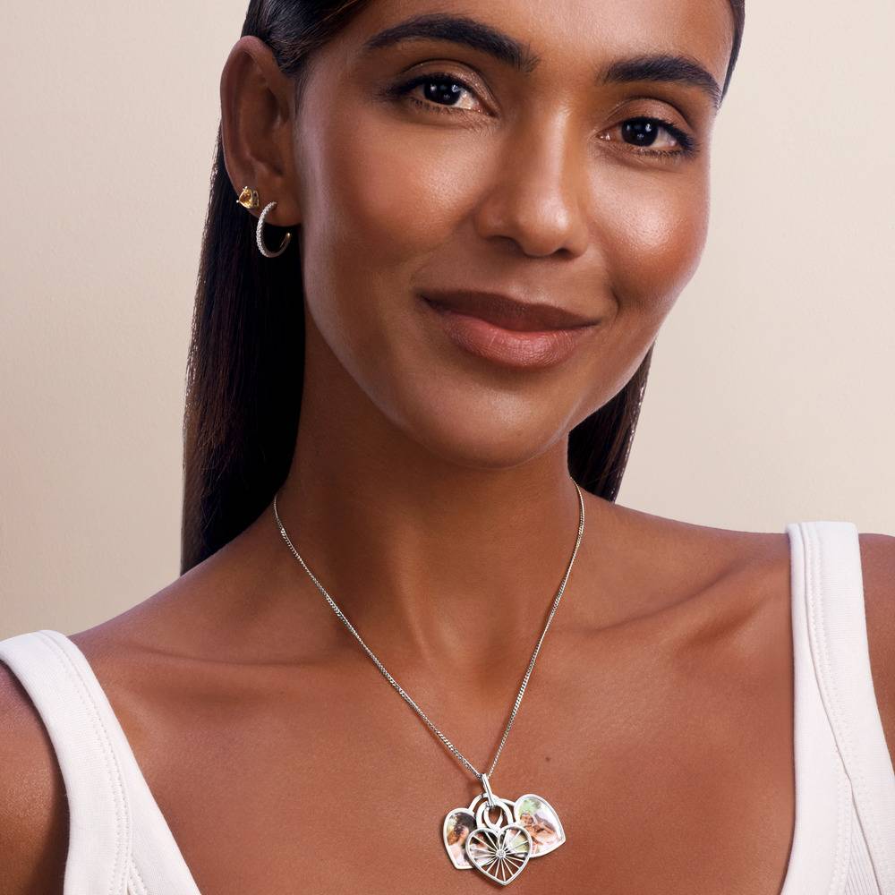 Collar de Colgante de Foto Amorette con Diamantes en Plata Esterlina-4 foto de producto
