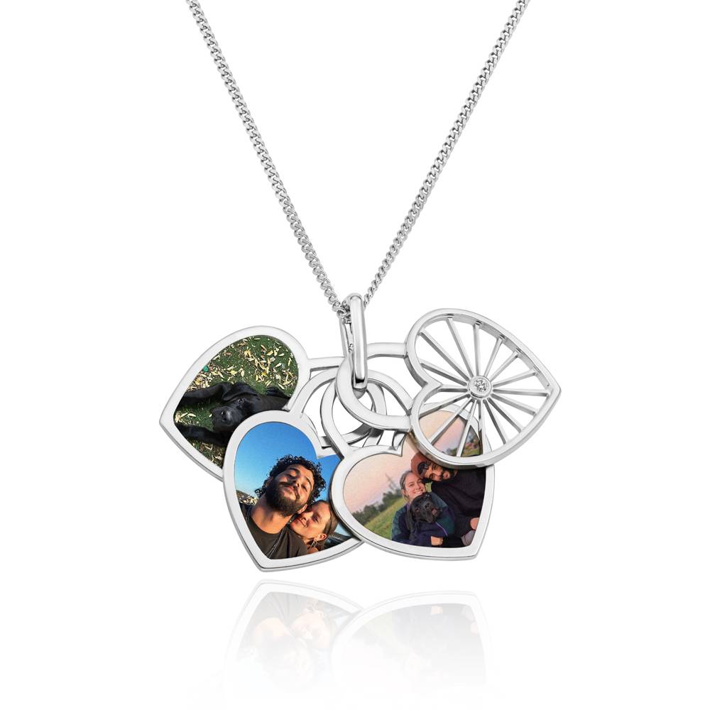 Collar de Colgante de Foto Amorette con Diamantes en Plata Esterlina-1 foto de producto