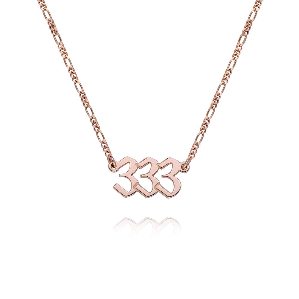 Collar Números de Ángel en Chapa de Oro Rosa-5 foto de producto
