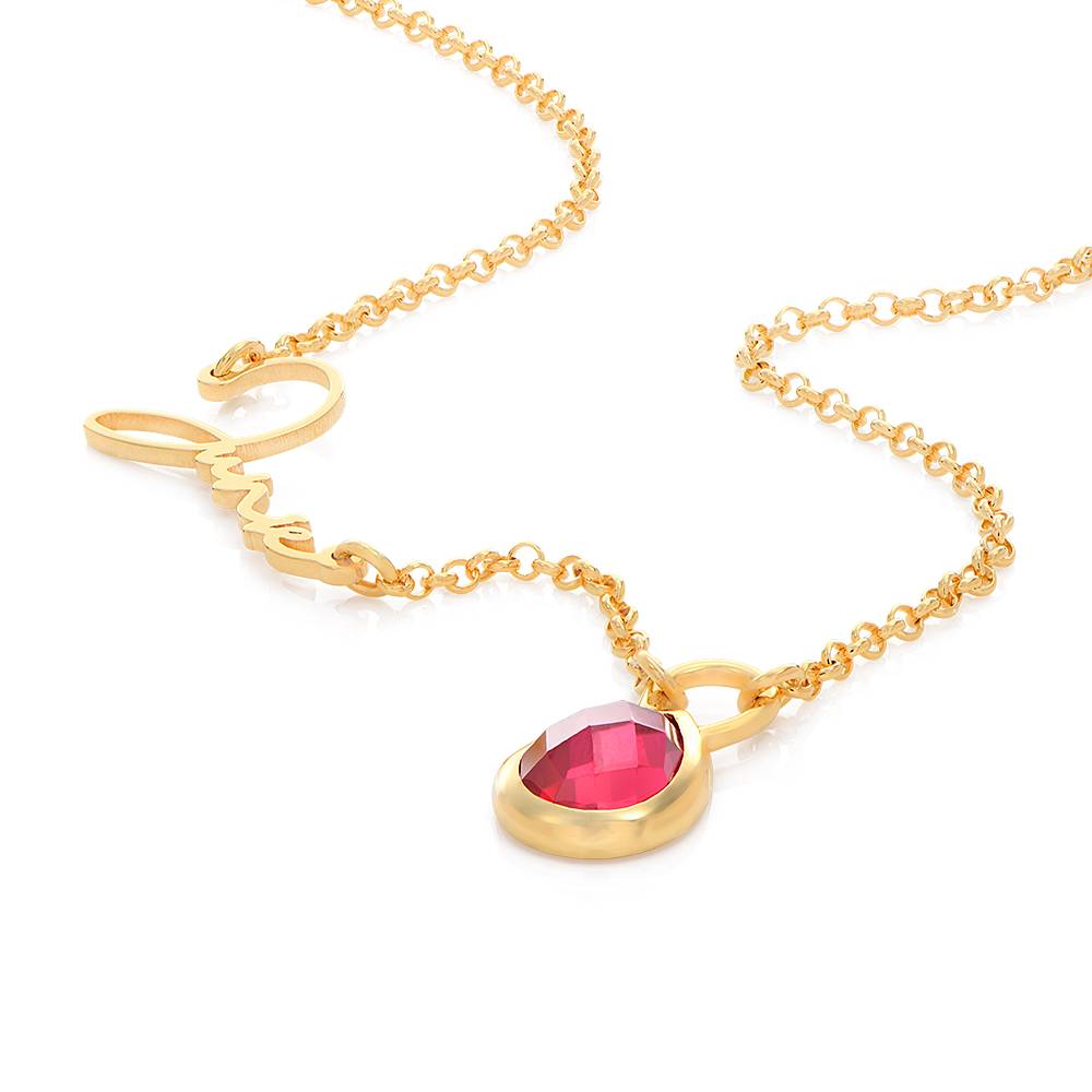 Collar con Nombre Annie en Forma de Lágrima con Gemas en Vermeil de Oro-3 Collar con Nombre Annie en Forma de Lágrima con Gemas en Vermeil de Oro-3 foto de producto