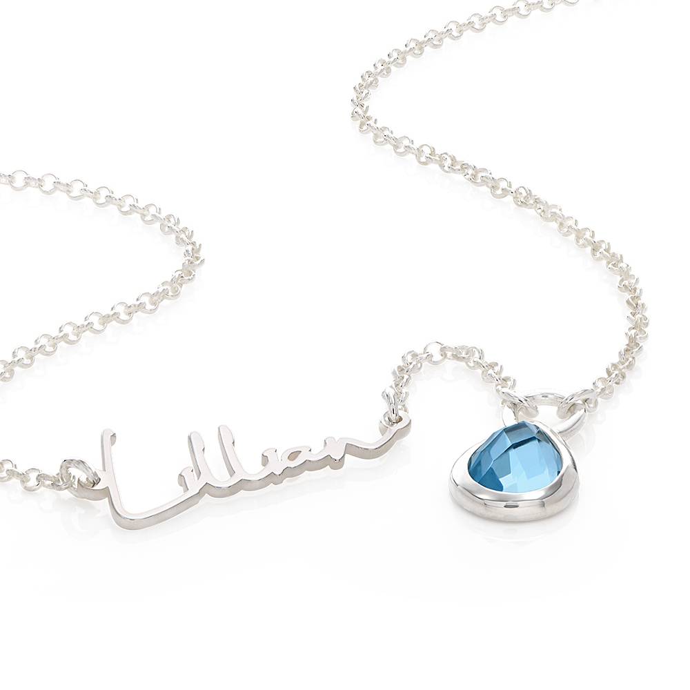 Collar con Nombre Annie en Forma de Lágrima con Gemas en Plata Esterlina-3 foto de producto