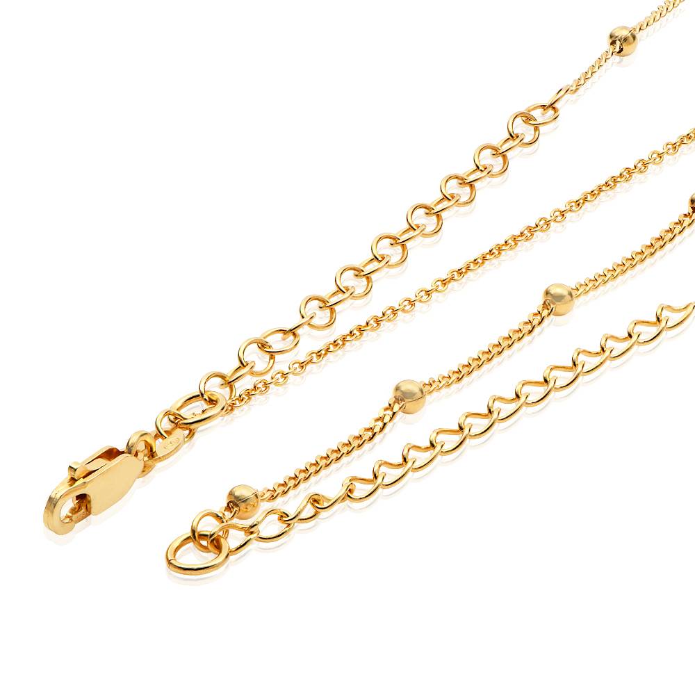 Collar con Inicial con Concha de Ariel y Diamante en Chapa de Oro-3 Collar con Inicial con Concha de Ariel y Diamante en Chapa de Oro-3 foto de producto