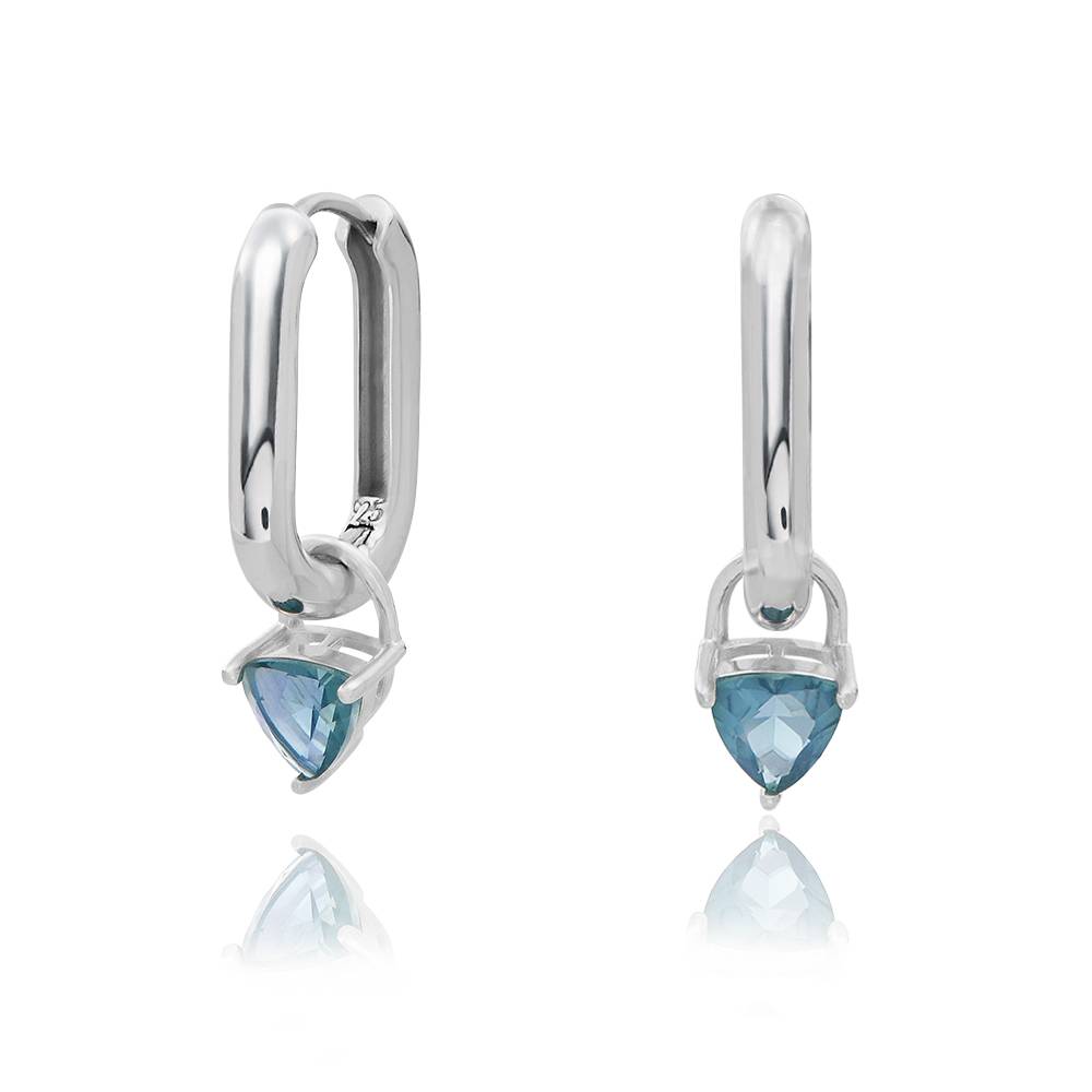 Pendientes Aurora con Piedra de Nacimiento en Plata Esterlina-1 foto de producto