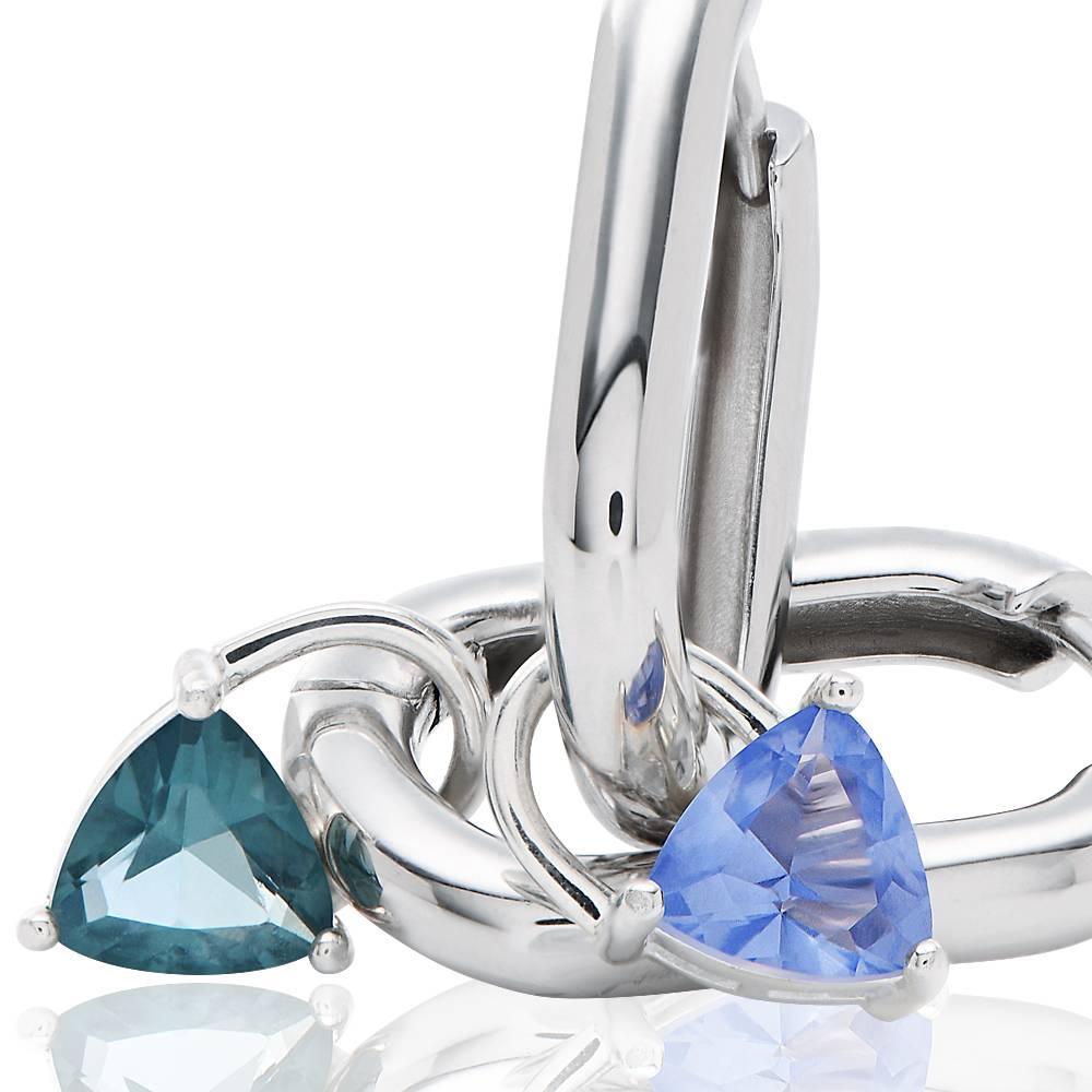 Pendientes Aurora con Piedra de Nacimiento en Plata Esterlina-3 foto de producto