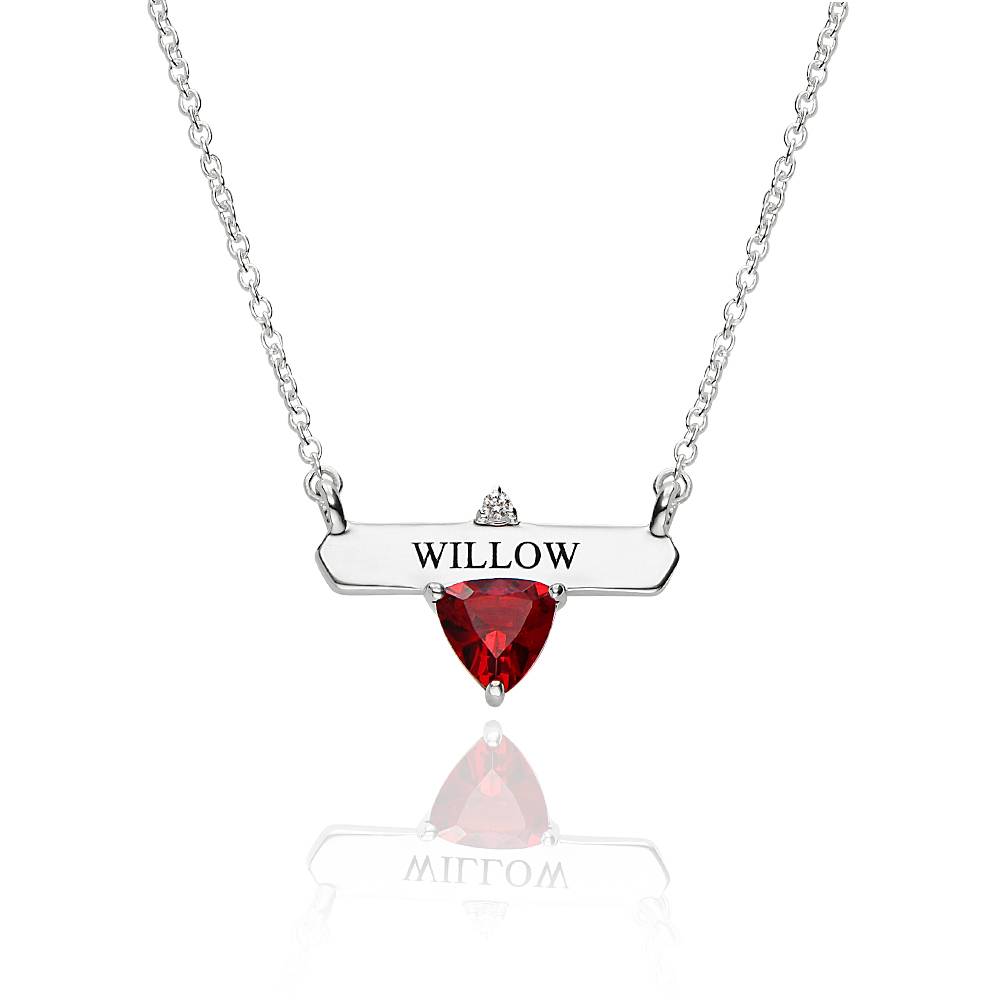 Collar Aurora Personalizada con Piedra de Nacimiento en Plata Esterlina-5 foto de producto