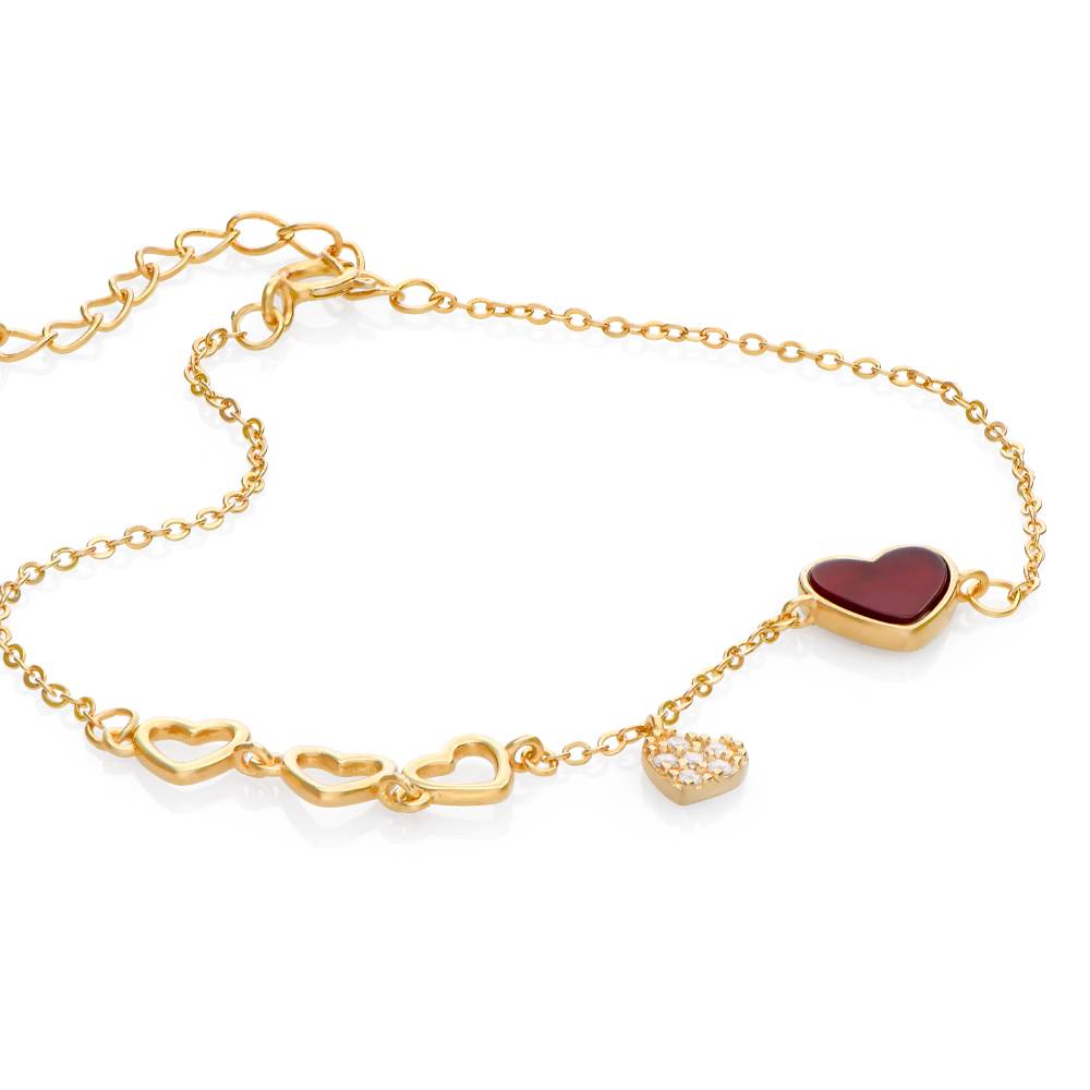 Pulsera de Corazón Rojo Be Mine en Chapa de Oro-2 Pulsera de Corazón Rojo Be Mine en Chapa de Oro-2 foto de producto