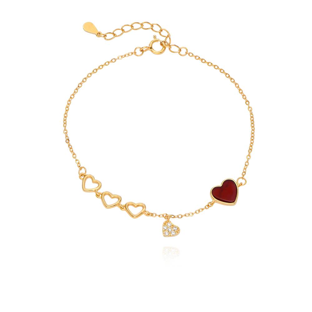 Pulsera de Corazón Rojo Be Mine en Chapa de Oro-3 Pulsera de Corazón Rojo Be Mine en Chapa de Oro-3 foto de producto