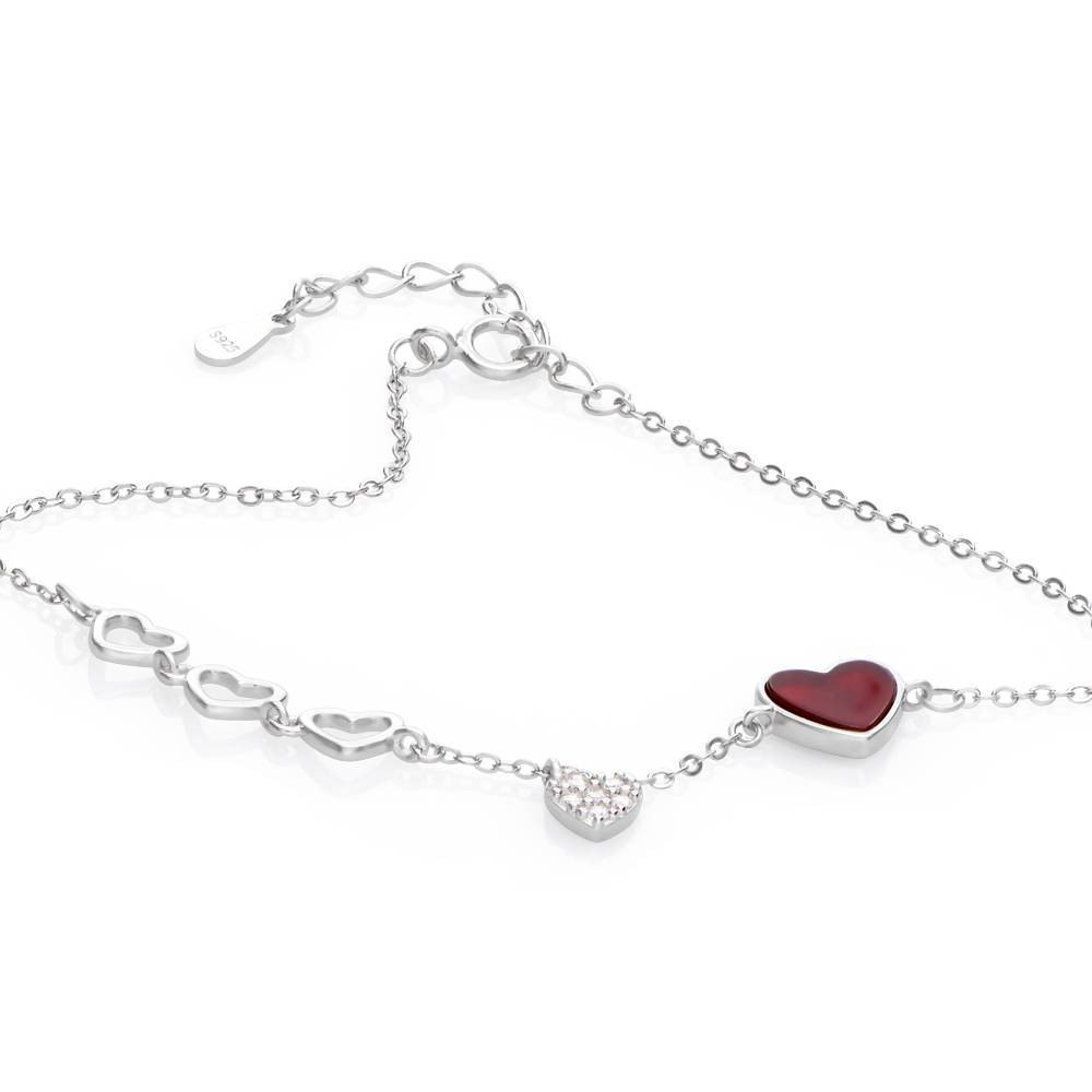 Pulsera de Corazón Rojo Be Mine en Plata Esterlina-3 foto de producto