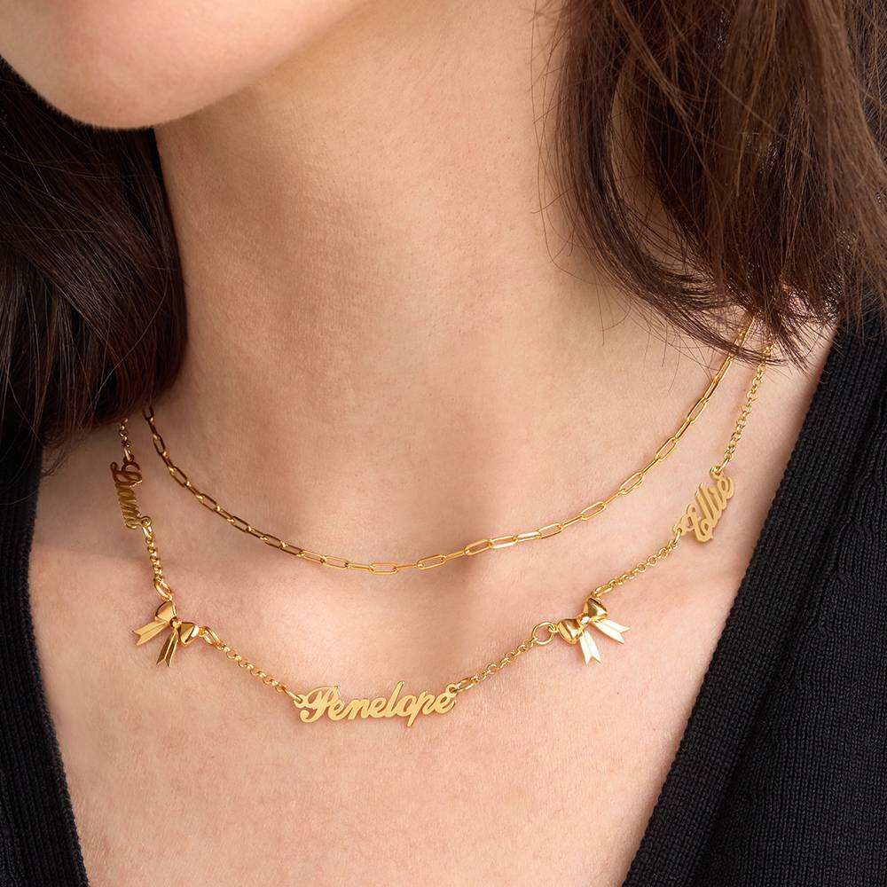 Collar Multinombre Nuestro Lazo en Oro Vermeil-1 foto de producto