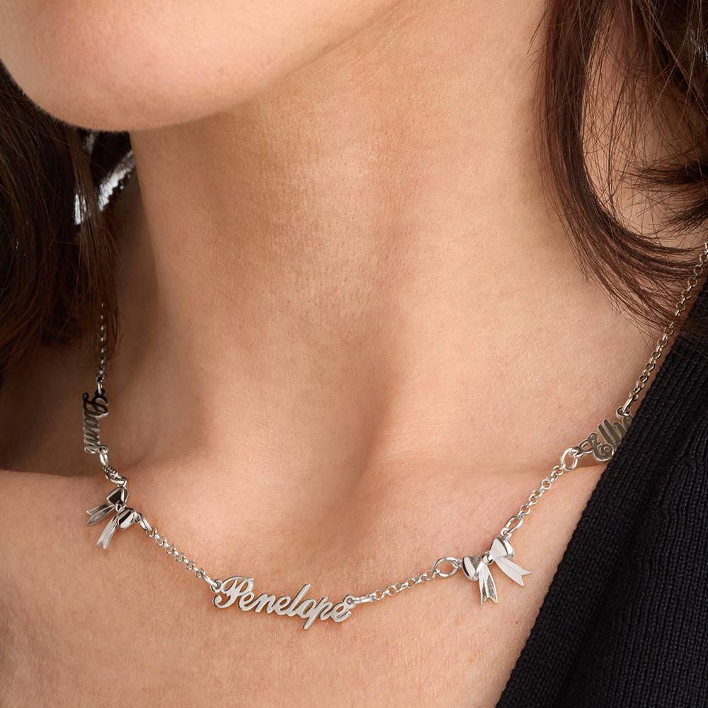 Collar Multinombre Nuestro Lazo en Plata de Ley-1 foto de producto