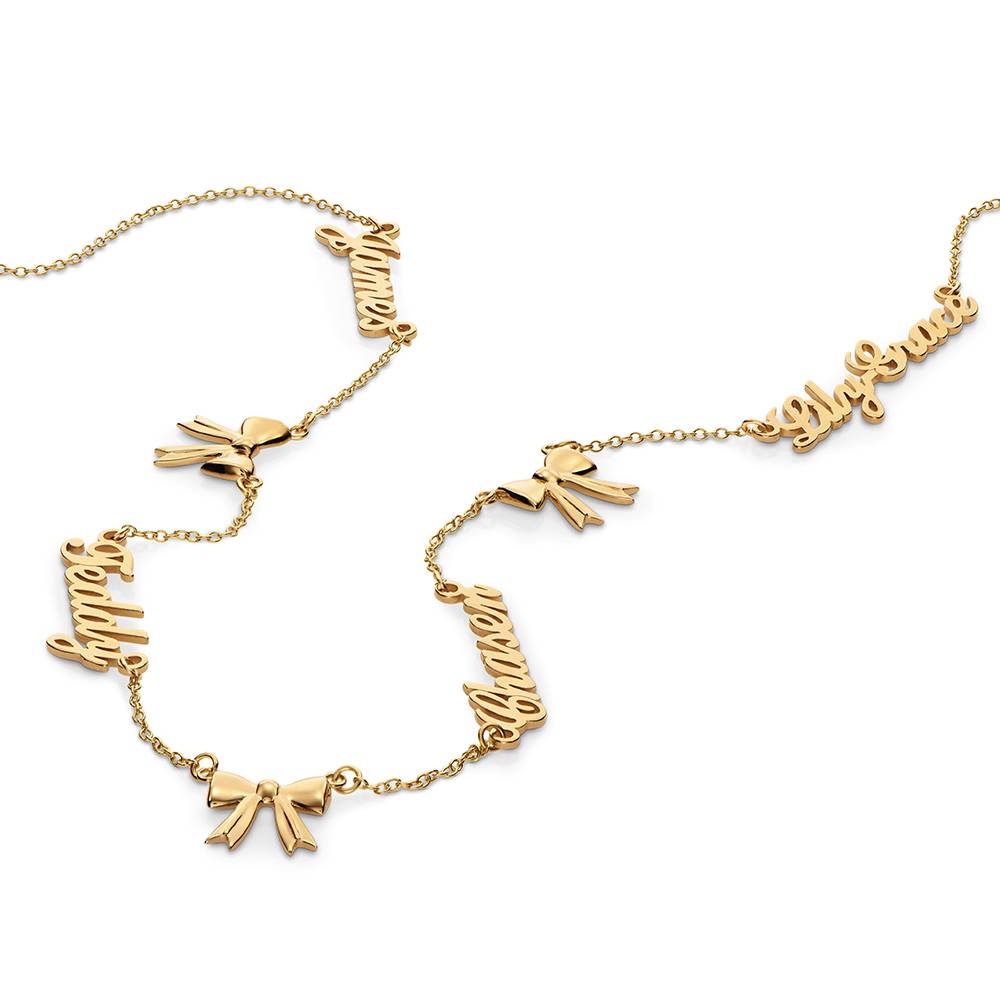 Collar Multinombre Nuestro Lazo en Oro Amarillo Macizo 14K-2 foto de producto