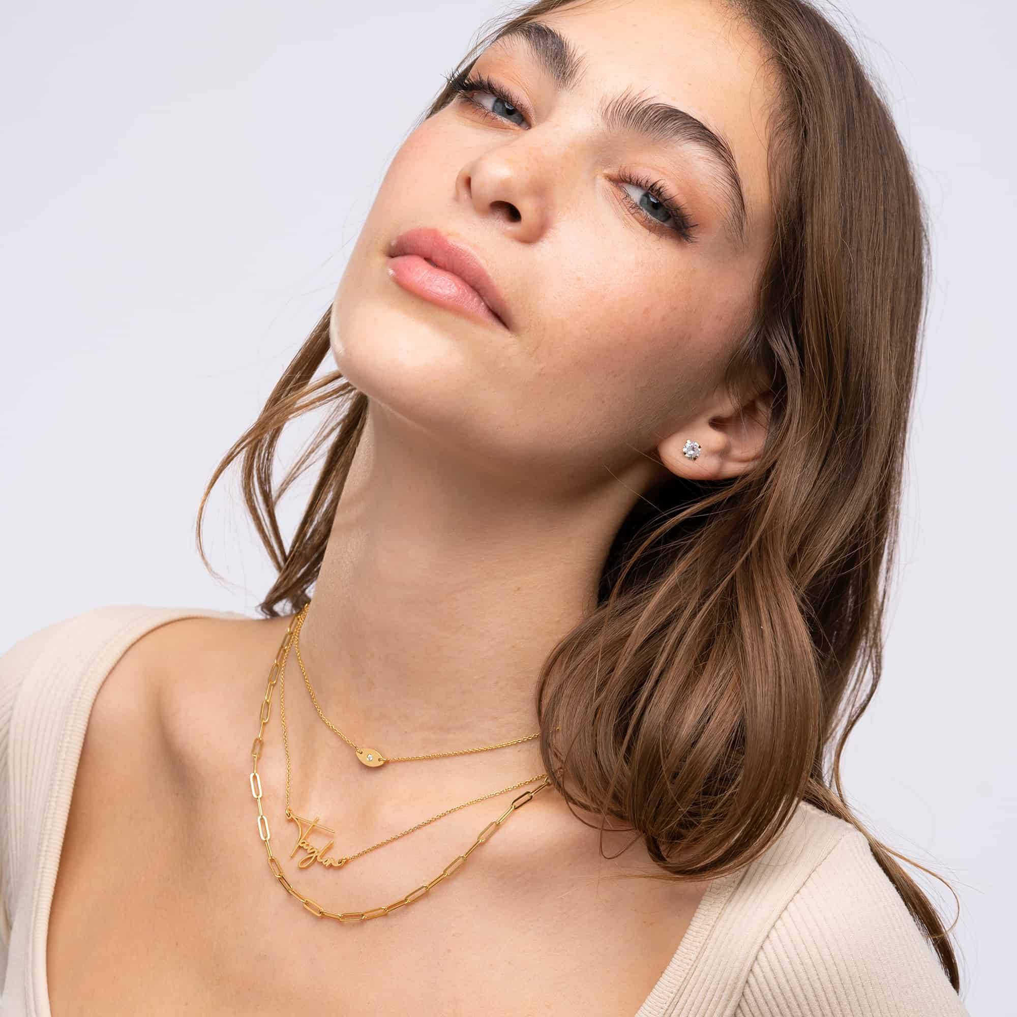 Collar con Nombre Paris Personalizado en Chapa de Oro-4 foto de producto