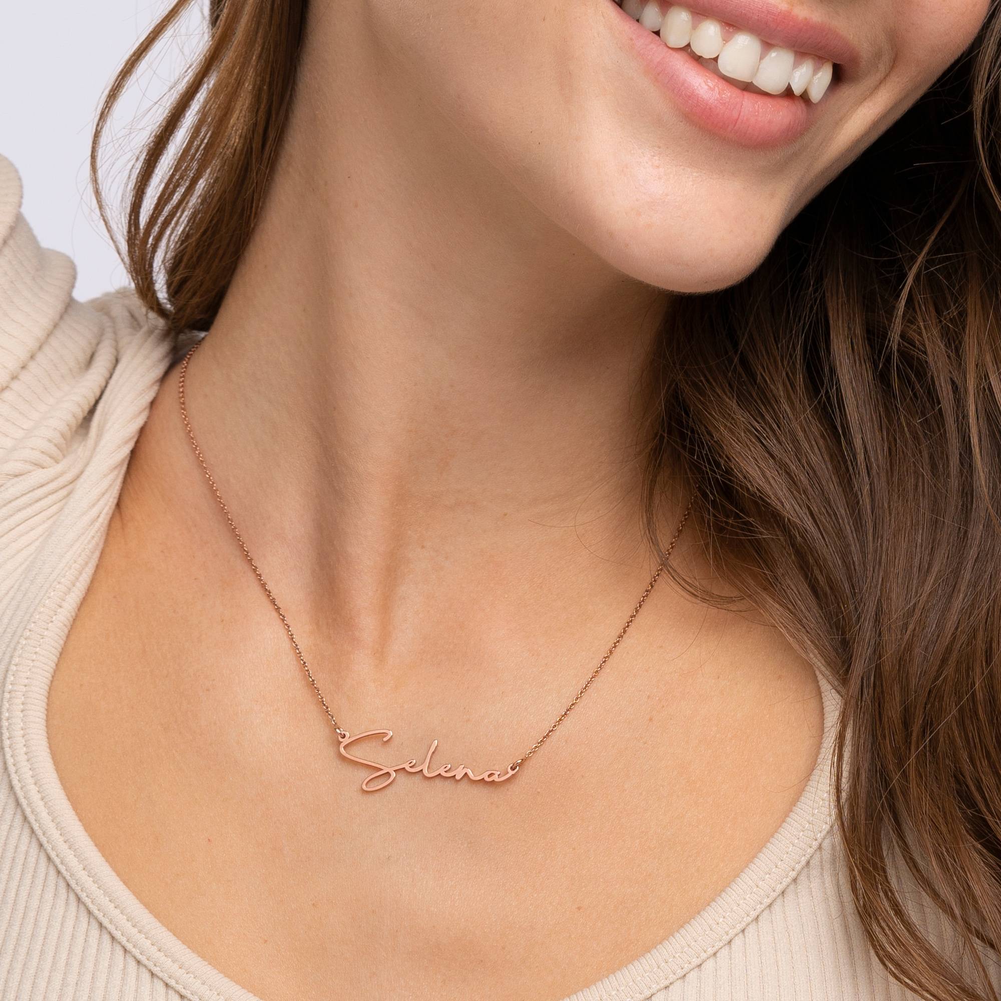 Collar con Nombre Paris Personalizado en Chapa de Oro Rosa-5 foto de producto