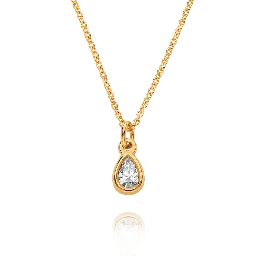 Collar Bianca con Gota de Lágrima y Diamante de 0.20 ct en Oro Vermeil de-1 foto de producto