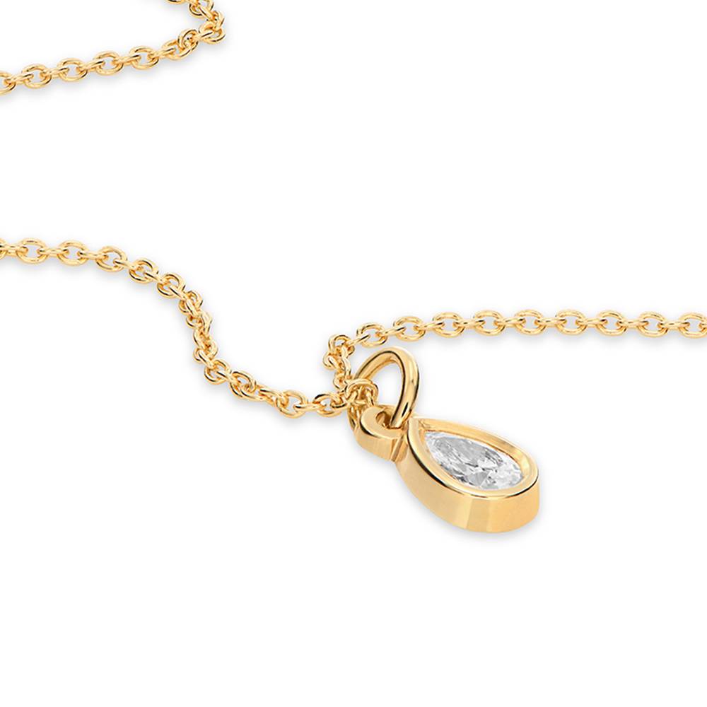 Collar Bianca con Gota de Lágrima y Diamante de 0.20 ct en Oro Vermeil de-5 foto de producto