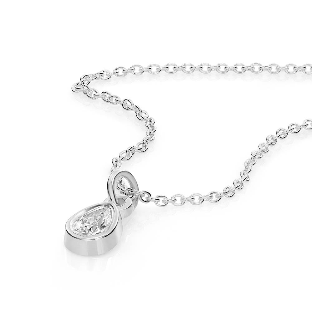Collar Bianca con Gota de Lágrima y Diamante de 0.20 ct en Plata-5 foto de producto