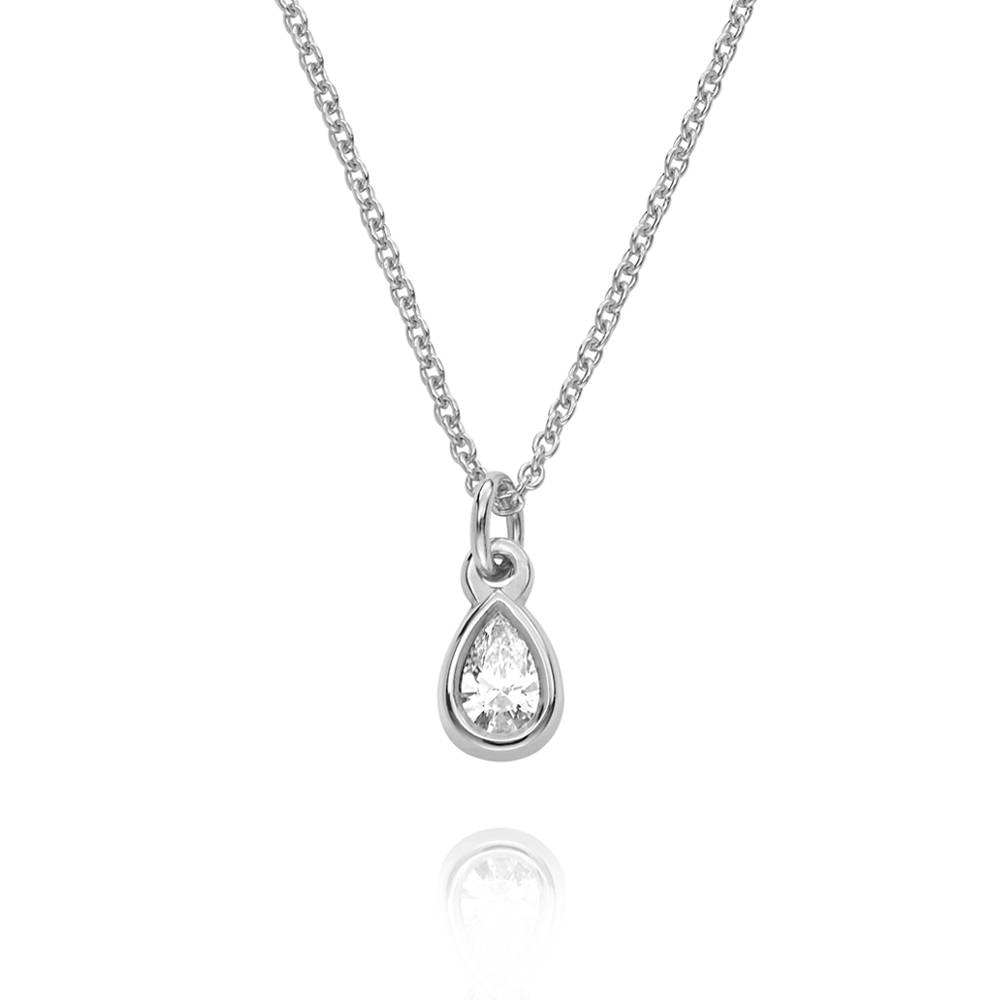 Collar Bianca con Gota de Lágrima y Diamante de 0.20 ct en Plata-4 foto de producto