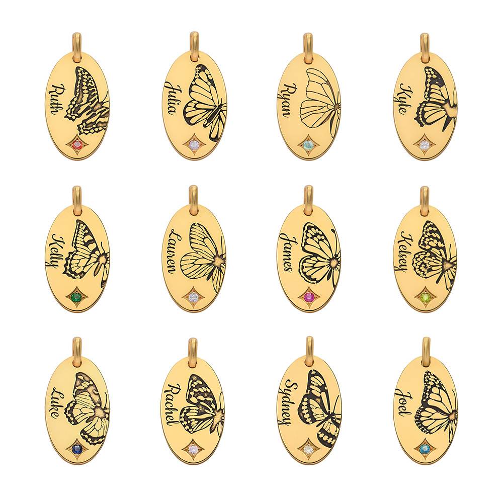 Collar Mariposa con Piedra de Nacimiento en Baño de Oro-4 Collar Mariposa con Piedra de Nacimiento en Baño de Oro-4 foto de producto