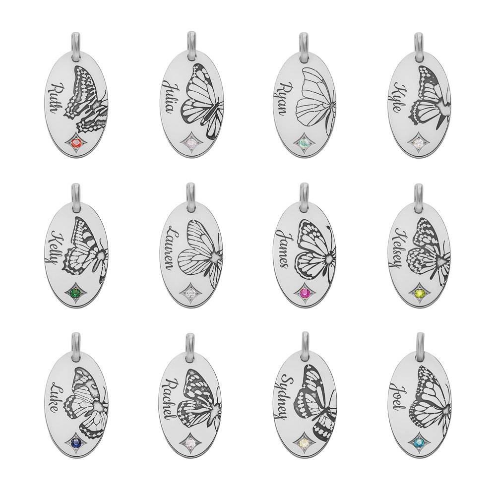 Collar Mariposa con Piedra de Nacimiento en Plata Esterlina-2 foto de producto