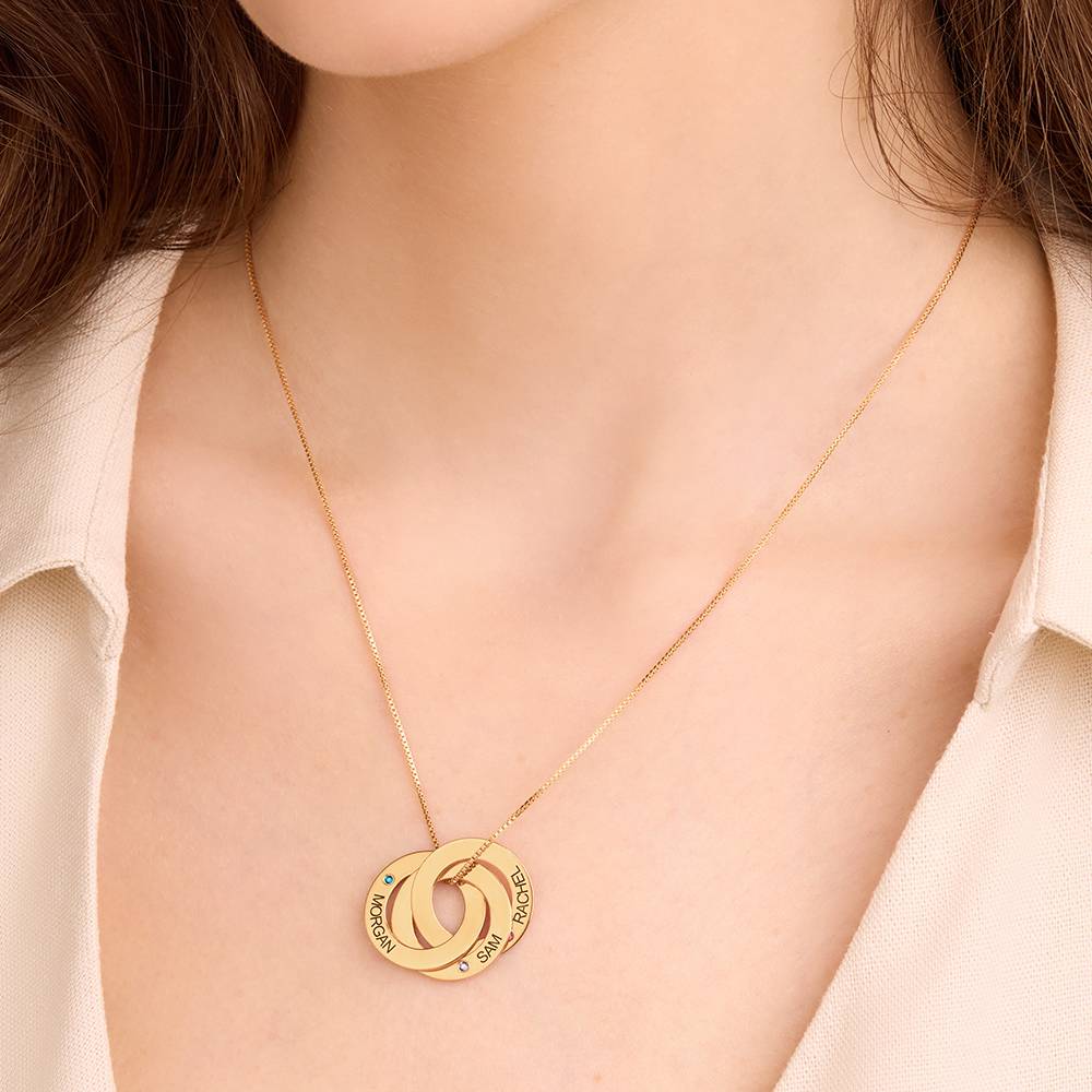 Collar de Anillos Rusos con Piedras de Nacimiento en Vermeil de Oro-5 foto de producto